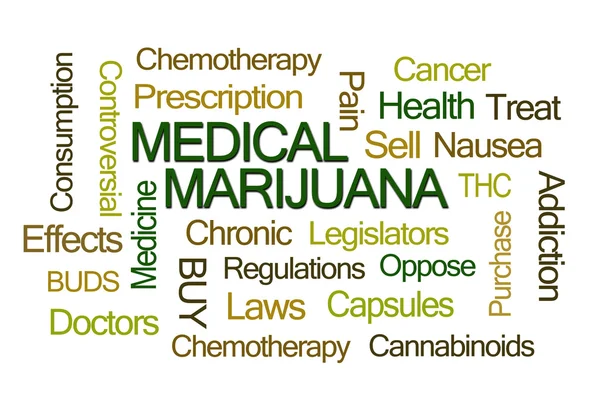 Nuvola di parole di marijuana medica — Foto Stock