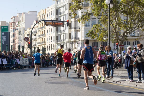 Valencia, İspanya maraton koşmak — Stok fotoğraf