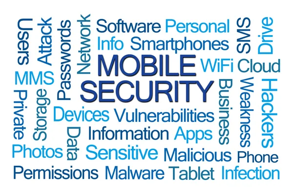 Mobiele veiligheid Word Cloud — Stockfoto