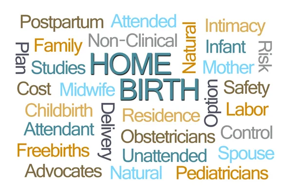 Otthon szülés szó felhő — Stock Fotó