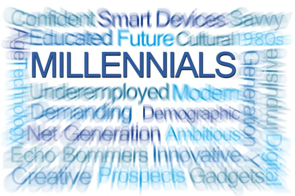 Millennials parola nube — Foto Stock