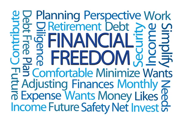 Liberdade financeira Word Cloud — Fotografia de Stock