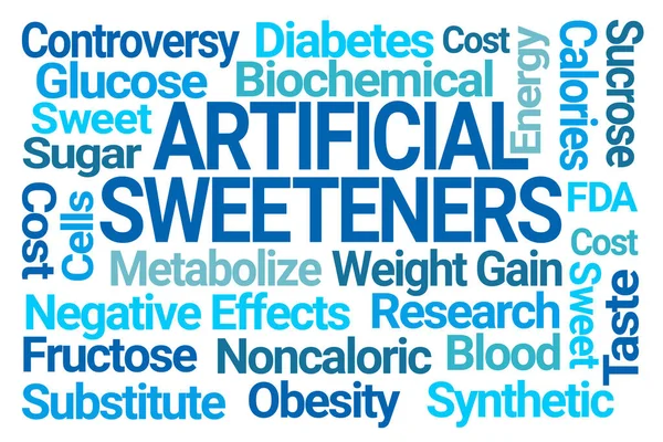 Artificial Sweeteners Blue Word Cloud White Background — Stock Photo, Image