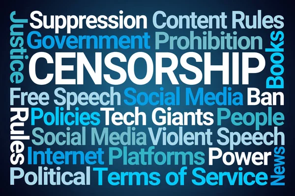 Облако Цензуры Word Синем Фоне — стоковое фото