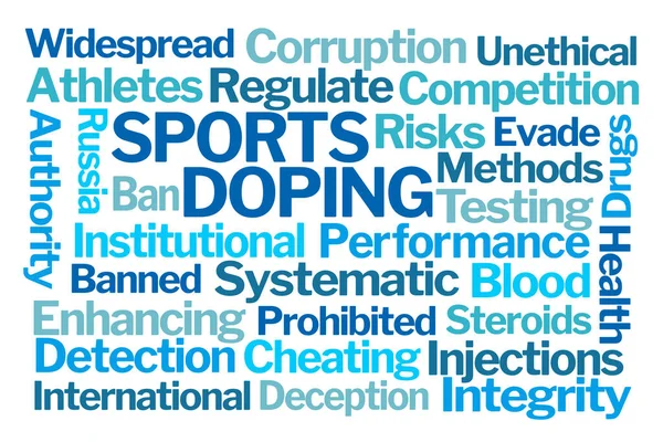 Αθλητισμός Doping Word Cloud Λευκό Φόντο — Φωτογραφία Αρχείου