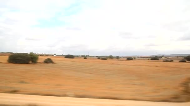 View of Countryside from train window — Wideo stockowe