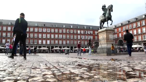 Plaza Mayor in Madrid, Spanje — Stockvideo