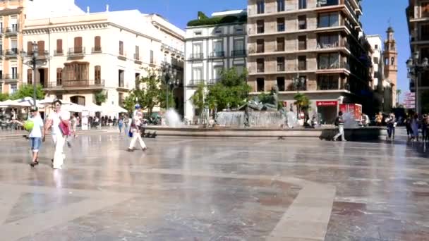 Time lapse of Valencia, Spain Plaza — Stock Video