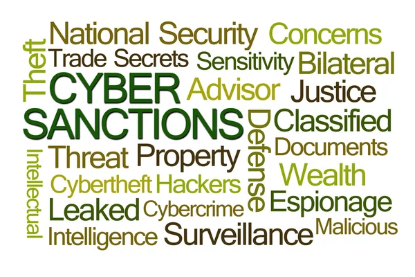 Cyber sancties Word Cloud — Stockfoto