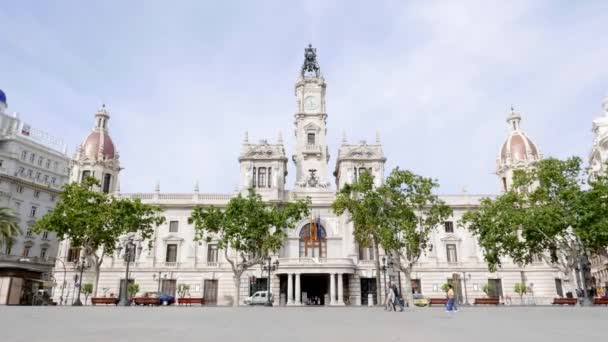 Palazzo del Municipio di Valencia, Spagna. — Video Stock