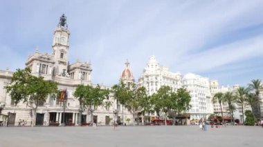 Valencia, İspanya City Hall Plaza