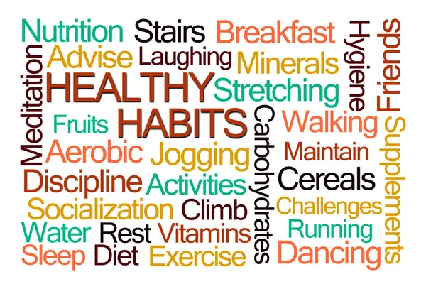 Healthy Habits Word Cloud — Stock Photo, Image