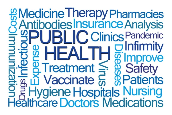 Saúde pública nuvem palavra — Fotografia de Stock