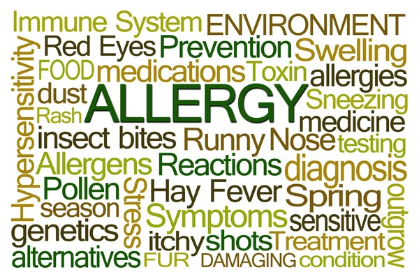 Allergi word cloud — Stockfoto