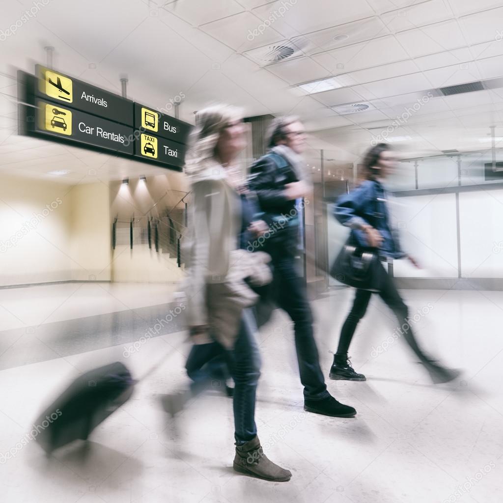 Airline Passengers in an Airport