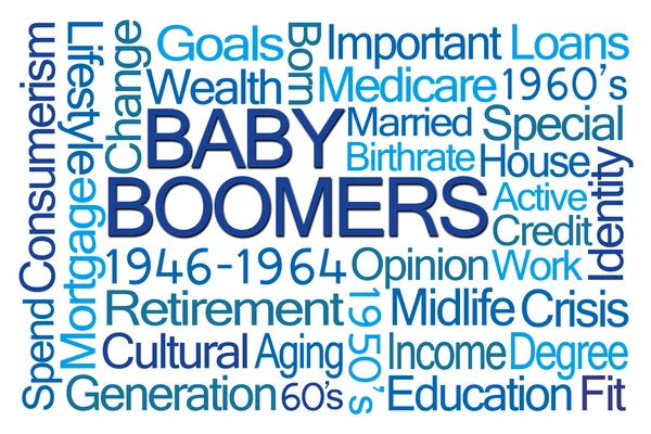 Baby Boomers Nube de palabras — Foto de Stock