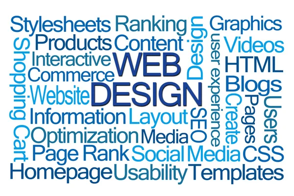 웹 디자인 단어 구름 — 스톡 사진