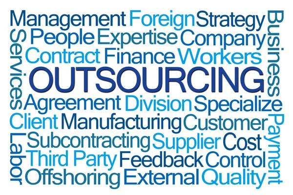 Outsourcing palabra nube —  Fotos de Stock