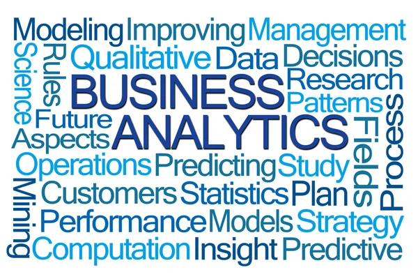 Business analytics nuvem de palavras — Fotografia de Stock