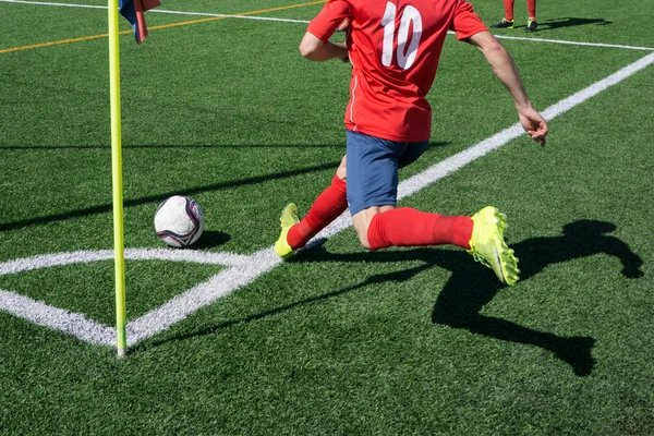 Pontapé de canto de futebol — Fotografia de Stock