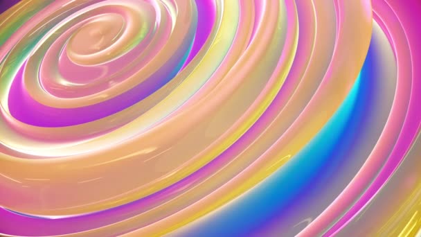 Abstract Multi Colored Candy Pop Reflective Mirror Spiral Background Loop — Stock Video