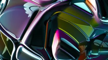 Soyut Çoklu Renkli 3D Parlak Dönen Küre Arkaplan Döngüsü