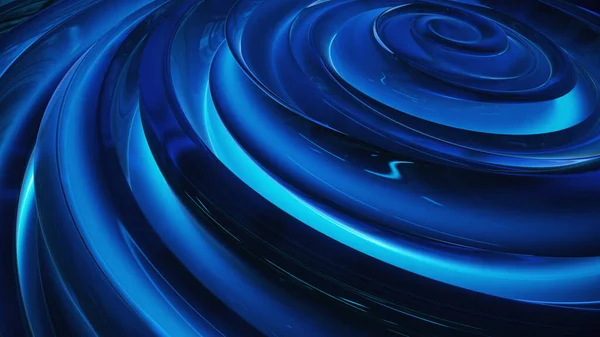 Uma Renderização Digital Perto Uma Espiral Azul Brilhante Abstrata — Fotografia de Stock