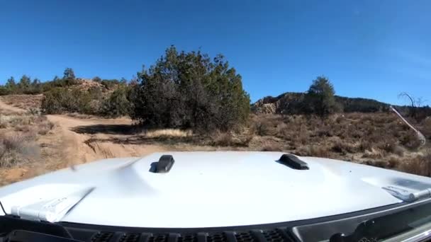 Zwiedzanie Dirt Trail Pustyni Kalifornii Jeep Pov Dashcam — Wideo stockowe