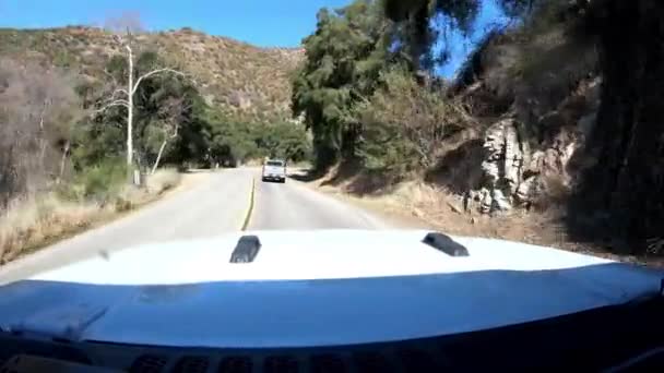 Conduciendo Través Winding Mountain Road California — Vídeos de Stock