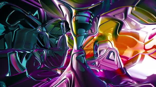 Abstrato Colorido Brilhante Interior Câmara Textura Fundo Laço — Vídeo de Stock