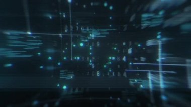 Dijital Mavi Soyut Bilgi Teknolojisi Ekran Arkaplan Döngüsü