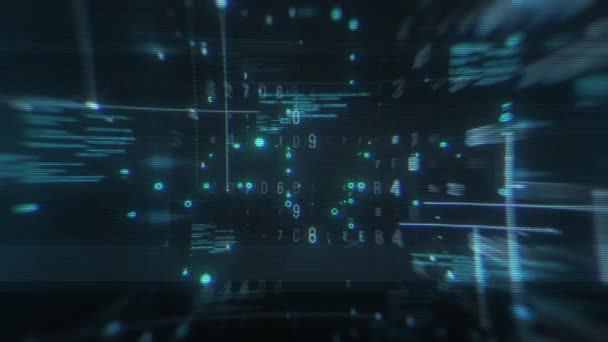 デジタルブルーアブストラクト情報技術画面背景ループ — ストック動画