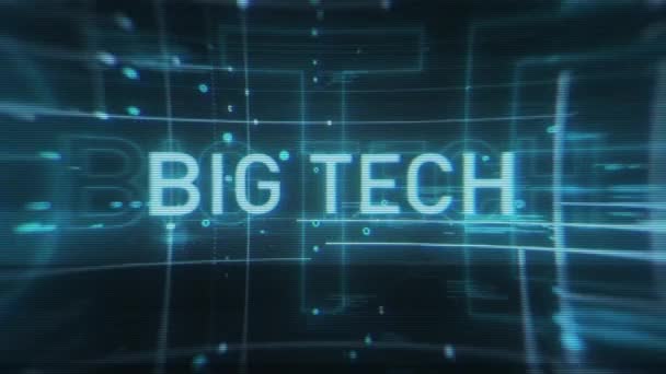 Digital Blue Big Tech Informatikai Képernyő Címe Háttér — Stock videók