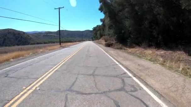 Pov Driving Empty Two Lane Road California — Stock Video