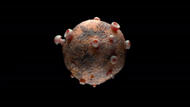 Цифрове Рендеринг Ізольованих Мікроскопічних Клітин Вірусу Спор Мате Альфа Каналу — стокове відео