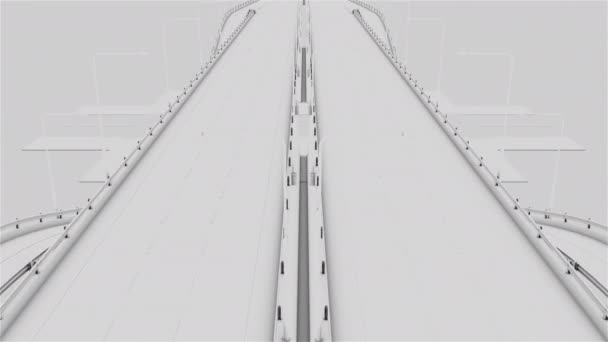 Moderne Abstrakte Overhead Ansicht Gerendert Stilisierte Autobahn Schleife — Stockvideo