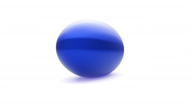 Rotierende Gerenderte Blue Gel Capsule Pille Über Weißem Hintergrund Schleife — Stockvideo