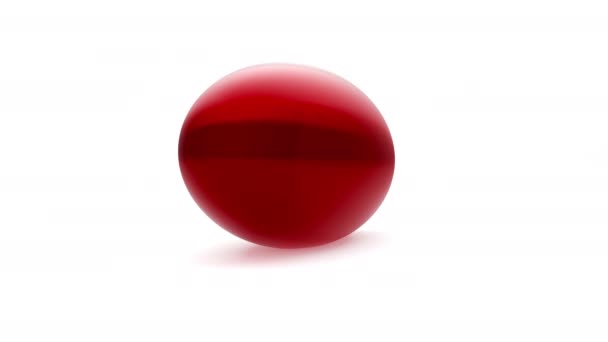 白底环上旋转3D渲染红胶胶囊丸 — 图库视频影像