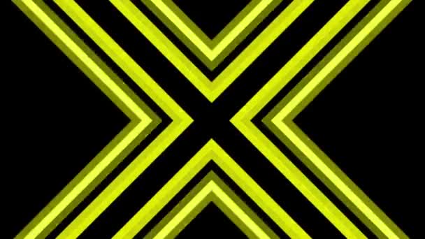 Yellow X Shape Background Loop — Stock Video