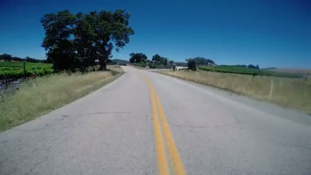 Guidare da soli lungo la strada rurale POV — Video Stock