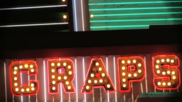 Craps Neon kayan yazı — Stok video