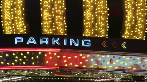 Neon Parking Sign — Stock Video