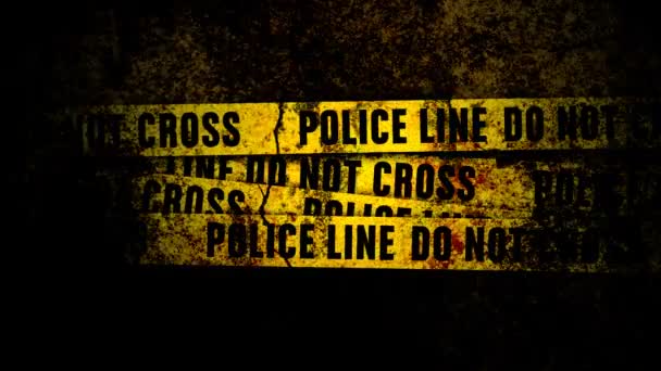 Grunge vägg med brottslighet scen linjer — Stockvideo