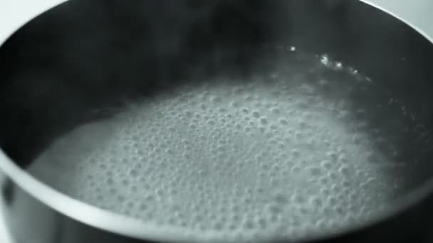 Eau bouillante dans la cuisinière — Video