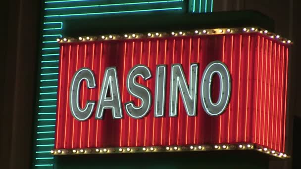 Neon casino segno — Video Stock