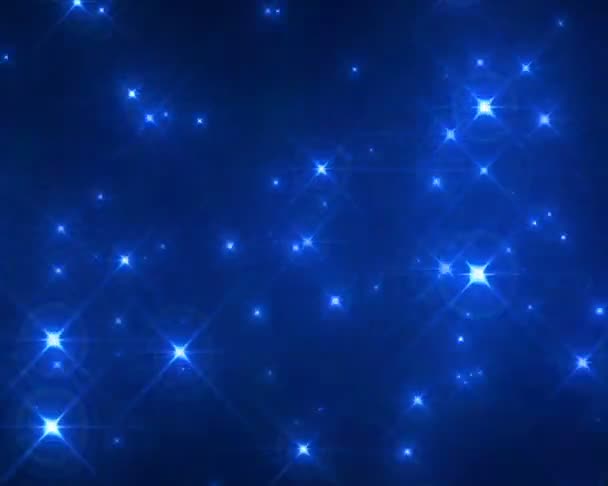 Blue Glitter op donker — Stockvideo