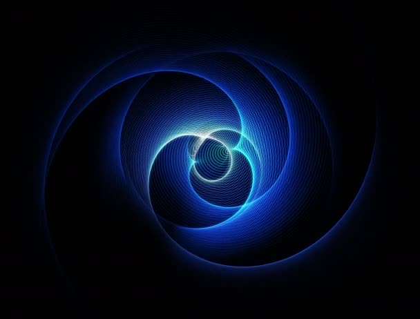 スパイロ グラフのミニマルなループを回転させる抽象的なブルー — ストック動画