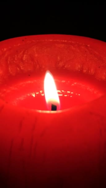 Red candle lit — Stock Video