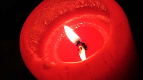 Red candle lit — Stock Video