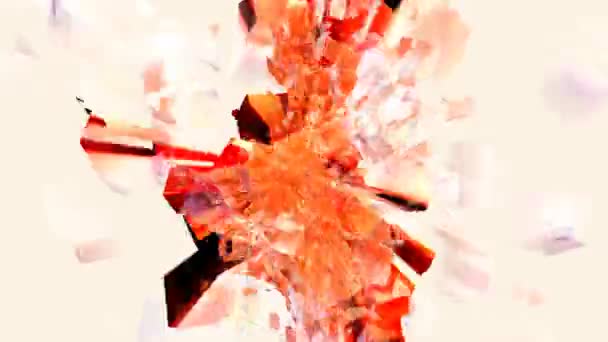 Rood en oranje Abstract ice cube plasma spray — Stockvideo